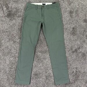 NEW J.Crew Slim Fit Flex Chinos Pants Men 29x30 Green Dress Trousers Office Work